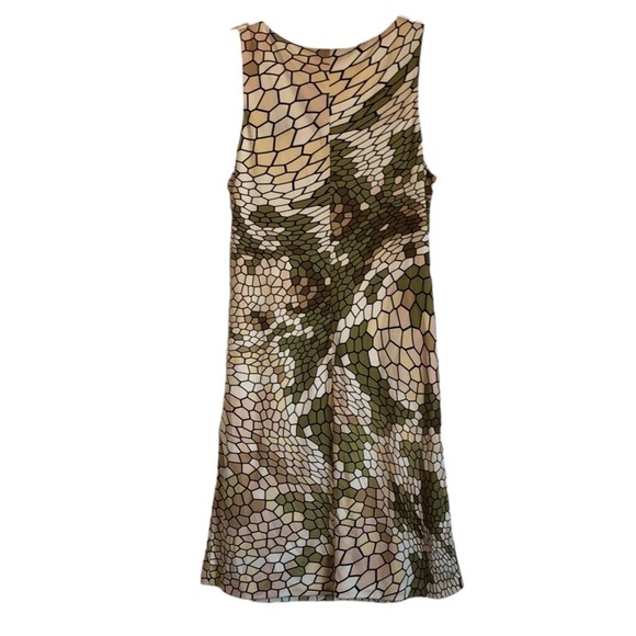Rolando Santana Olivia 100% Silk Dress Sz 8 Geometric Print Sleeveless Boat Neck - Picture 6 of 8